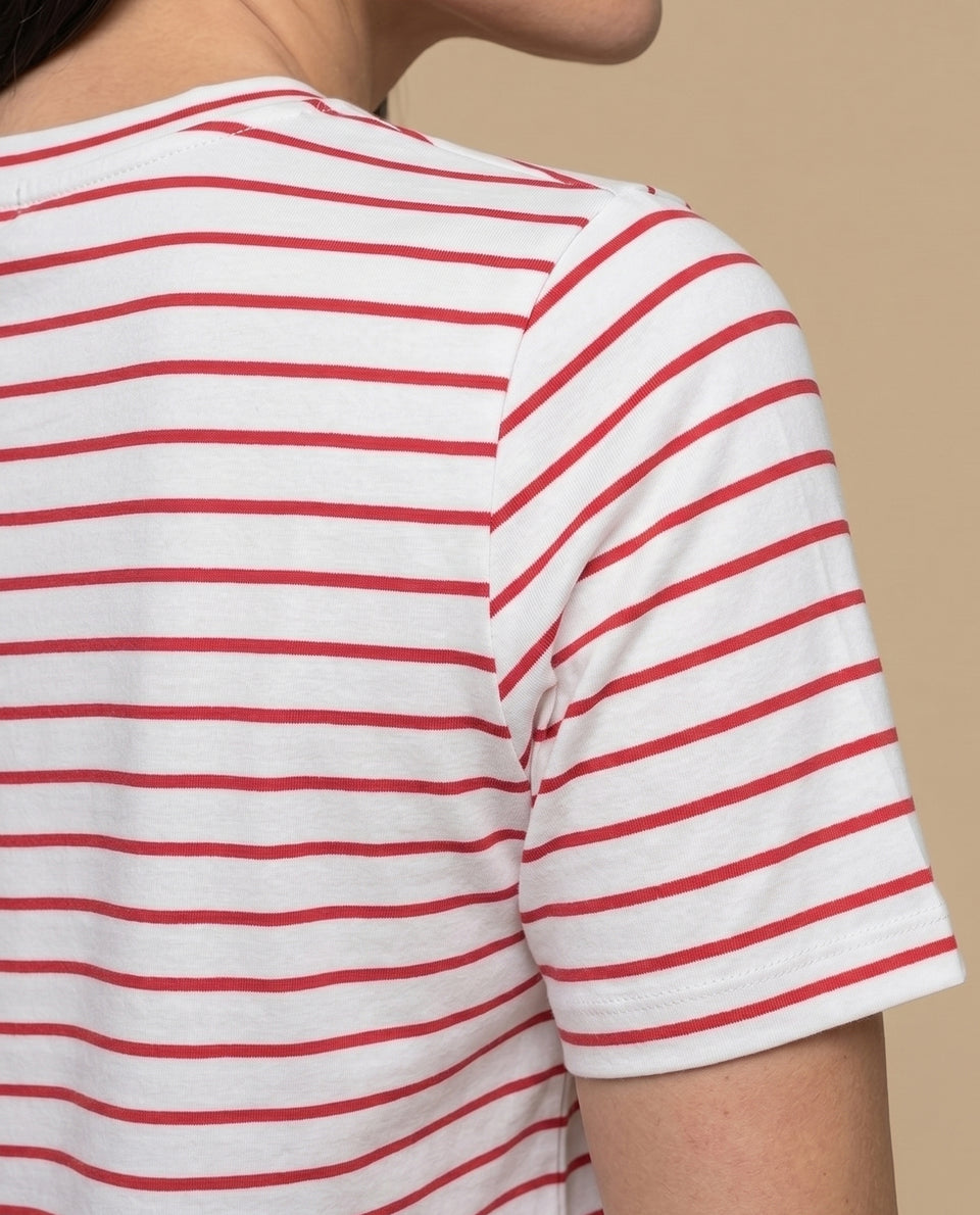 Camiseta rayas manga corta bordada - Crudo 34_902H011_CRU110602_6