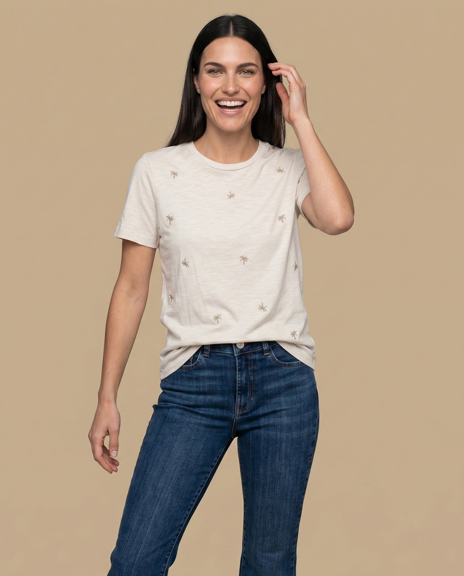 Camiseta manga corta bordada palmeras - Crudo 34_902H014_CRU144501_0