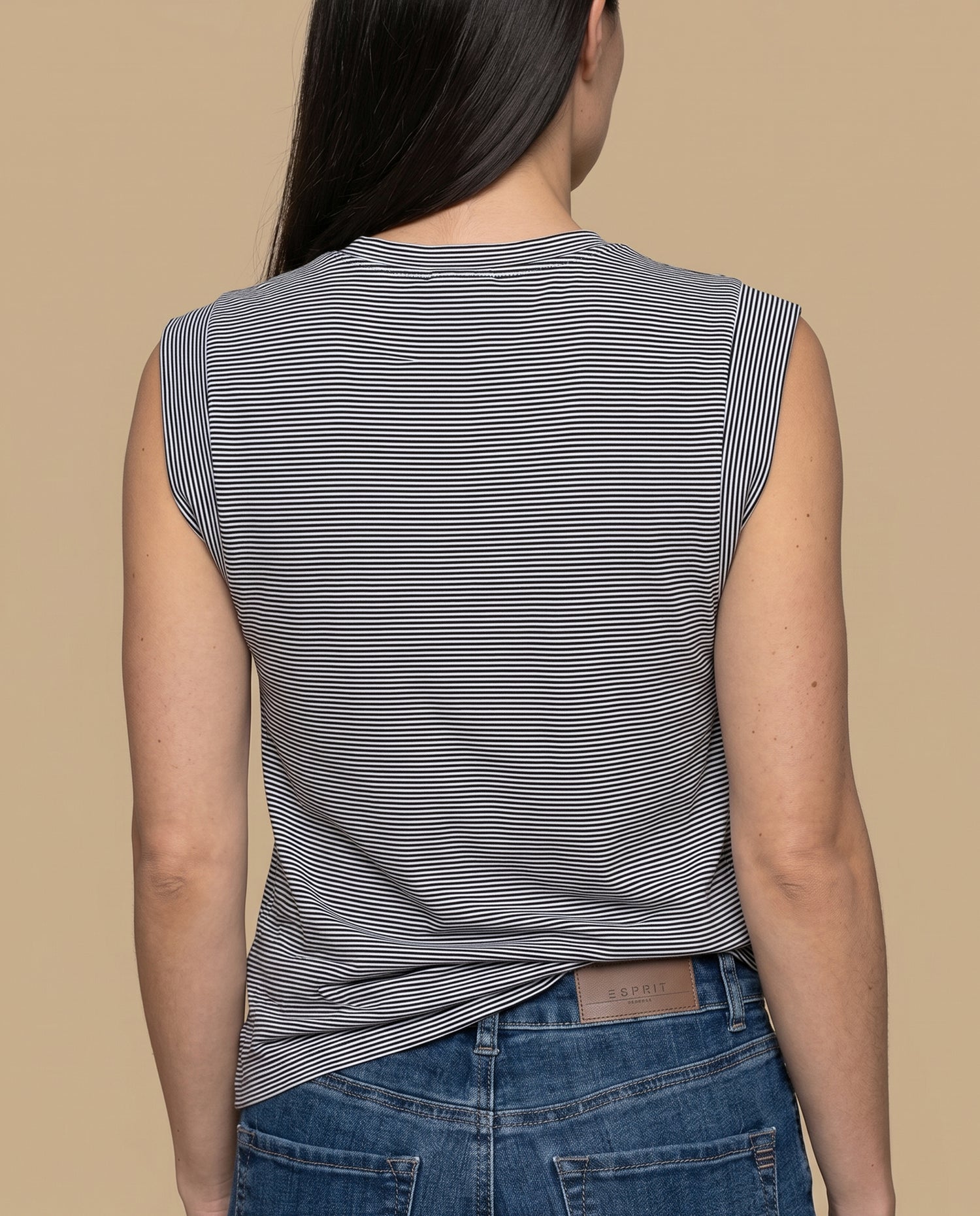 Camiseta rayas manga corta bordada - Blanco