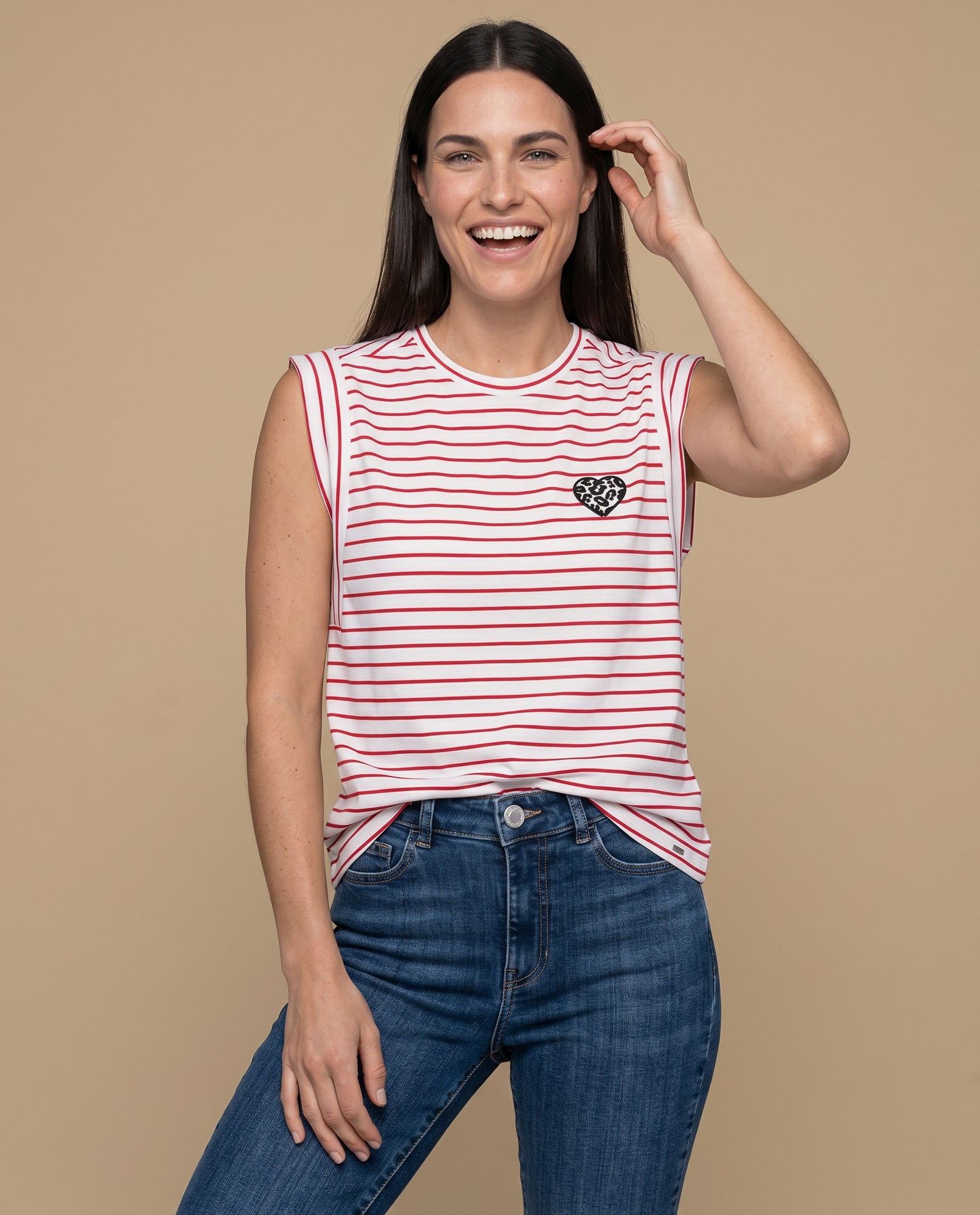 Camiseta rayas manga corta bordada - Crudo 34_902H016_CRU110602_0