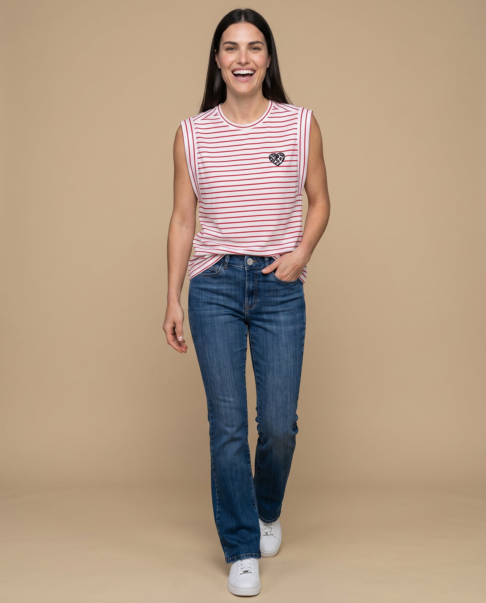 Camiseta rayas manga corta bordada - Crudo 34_902H016_CRU110602_5