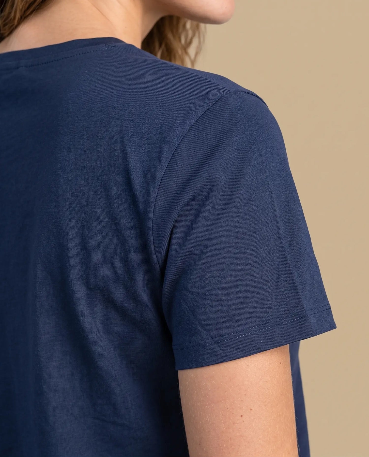 Camiseta manga corta azul bordada - Azul