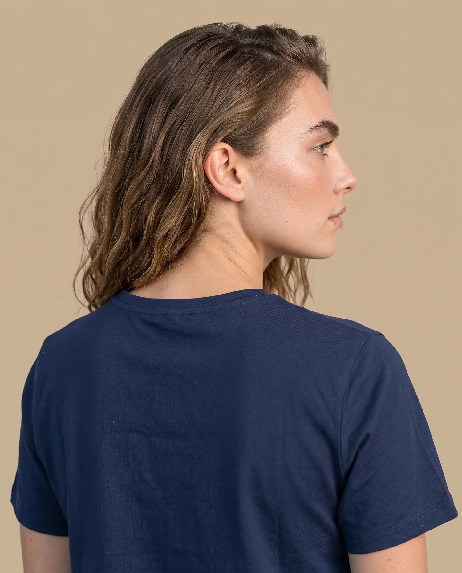 Camiseta manga corta azul bordada - Azul