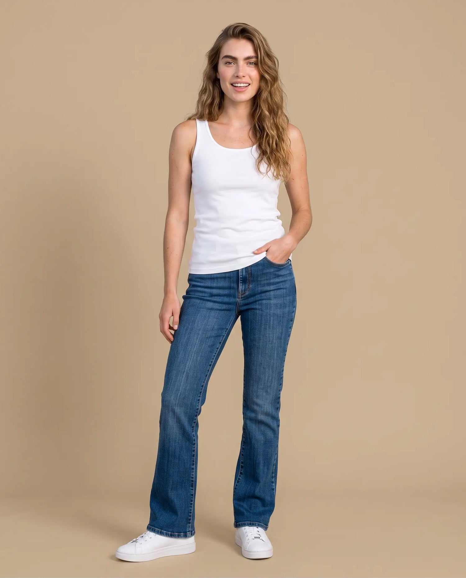 Camiseta manga sisa slim algodón - Crudo