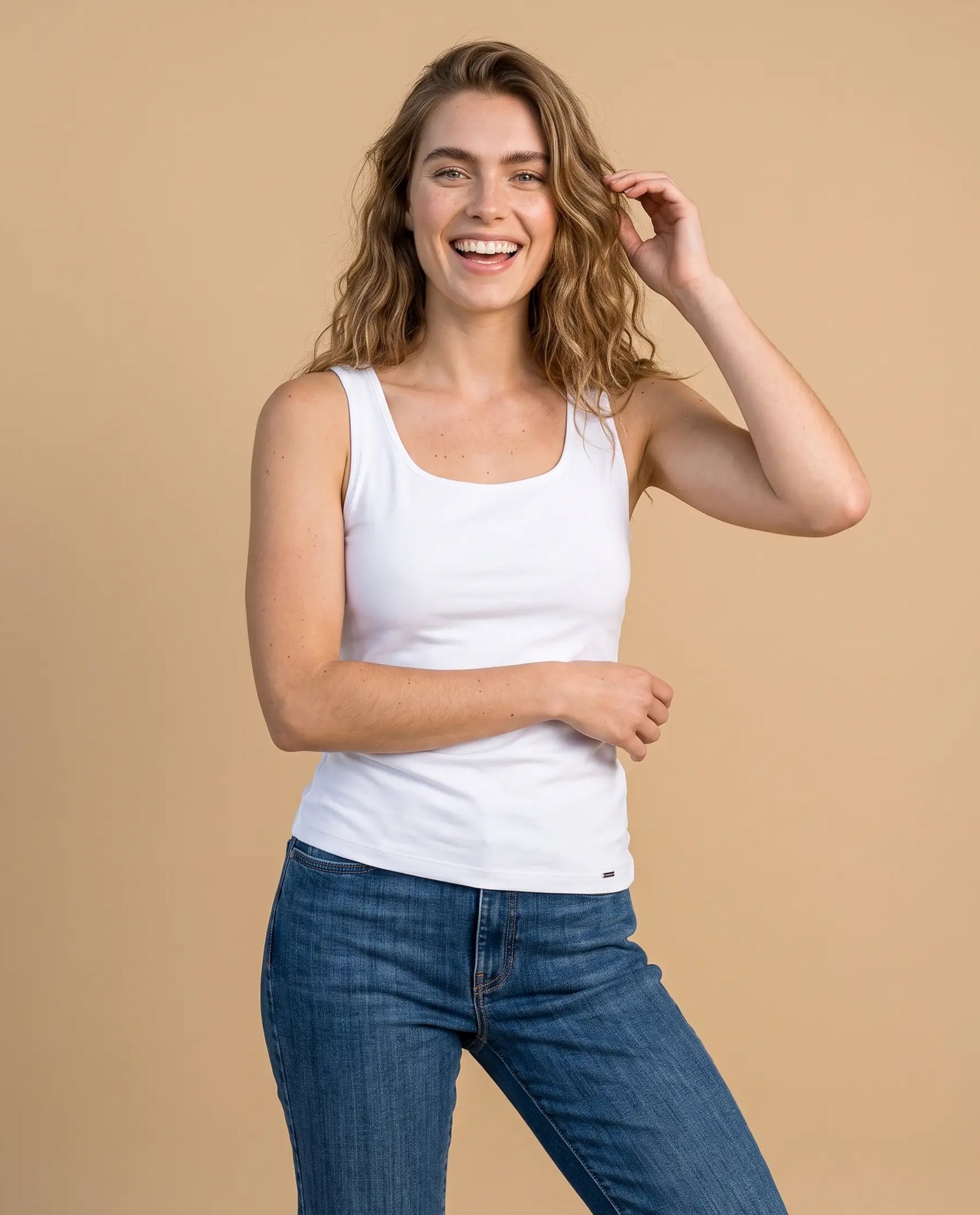 Camiseta manga sisa slim algodón - Crudo 34_903H009_CRU144501_0