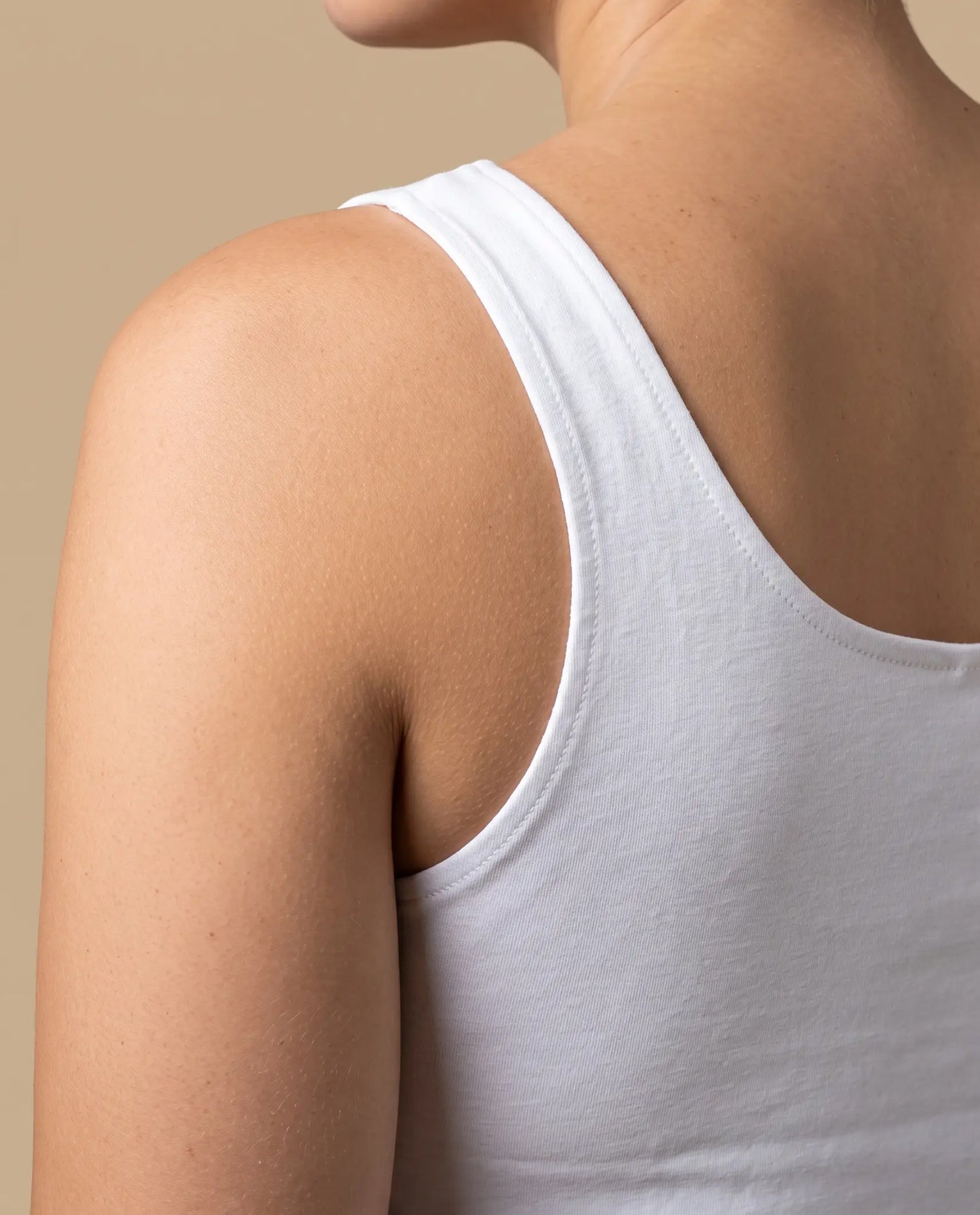 Camiseta manga sisa slim algodón - Crudo
