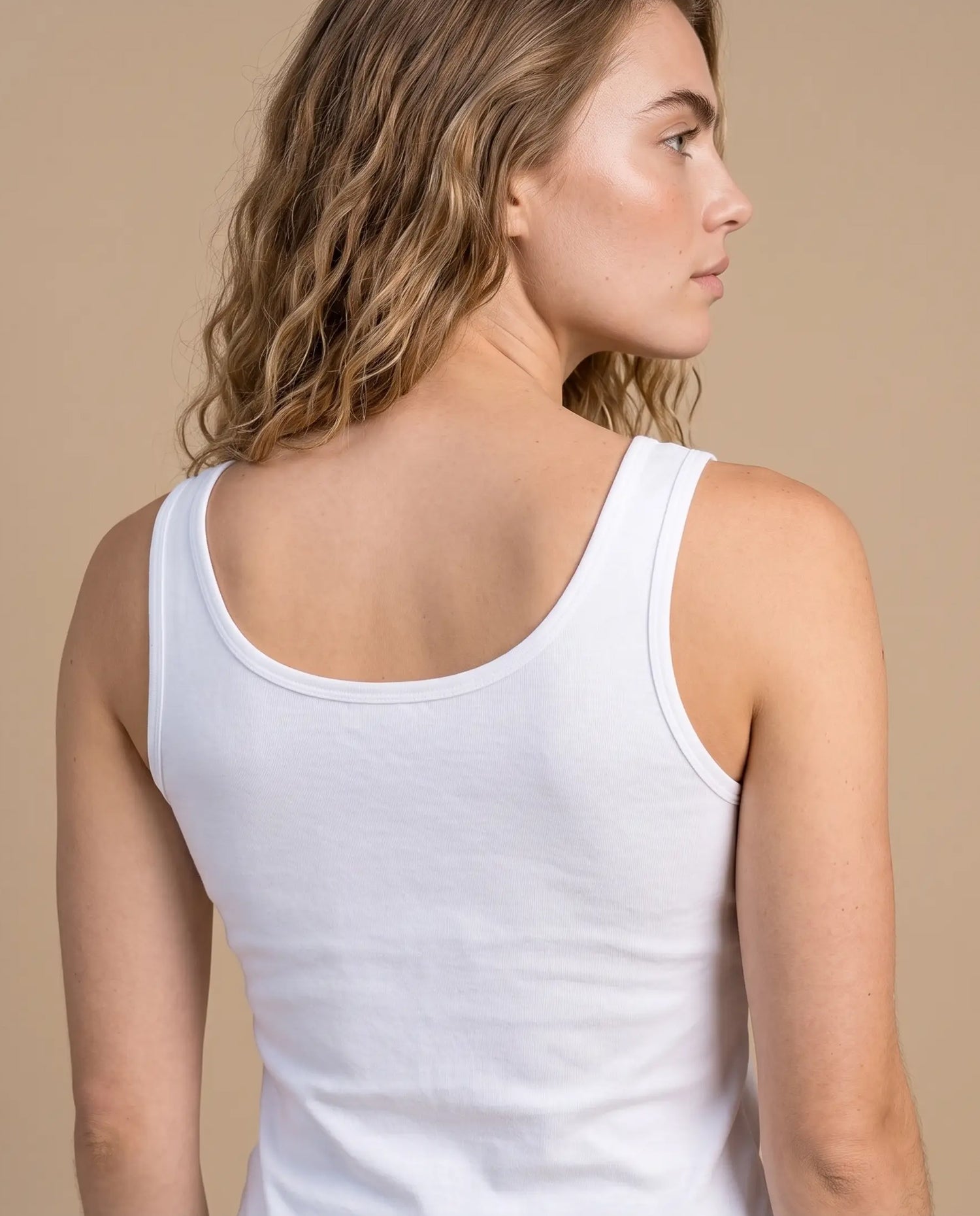 Camiseta manga sisa slim algodón - Crudo