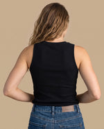 Camiseta manga sisa slim costilla - Negro