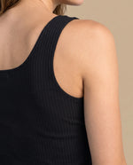 Camiseta manga sisa slim costilla - Negro