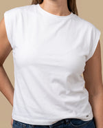Camiseta manga sisa cuello redondo - Crudo