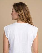 Camiseta manga sisa cuello redondo - Crudo