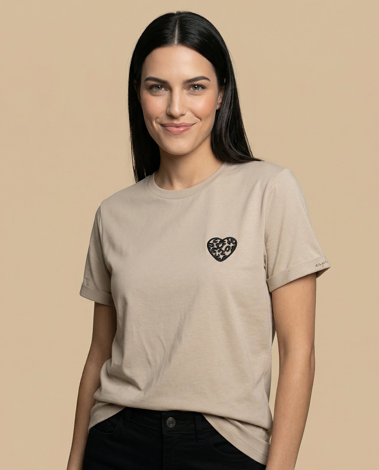 Camiseta cuello redondo con bordado en pecho - Café 34_905H004_CAF151213_3