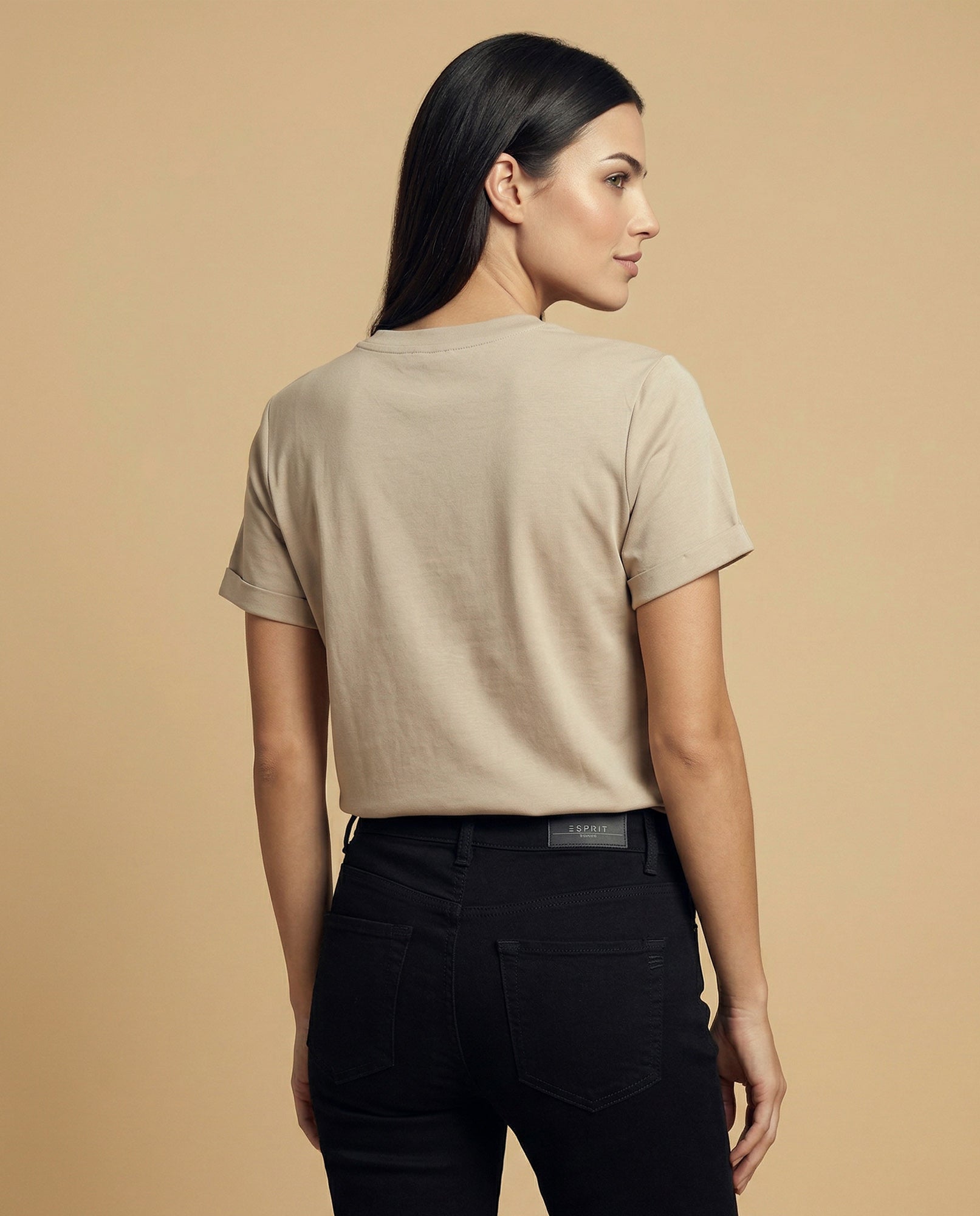 Camiseta cuello redondo con bordado en pecho - Café 34_905H004_CAF151213_4