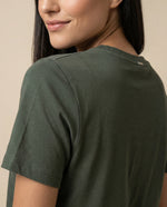 Camiseta básica de algodón cuello redondo - Verde