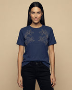 Camiseta cuello redondo manga corta básica - Azul