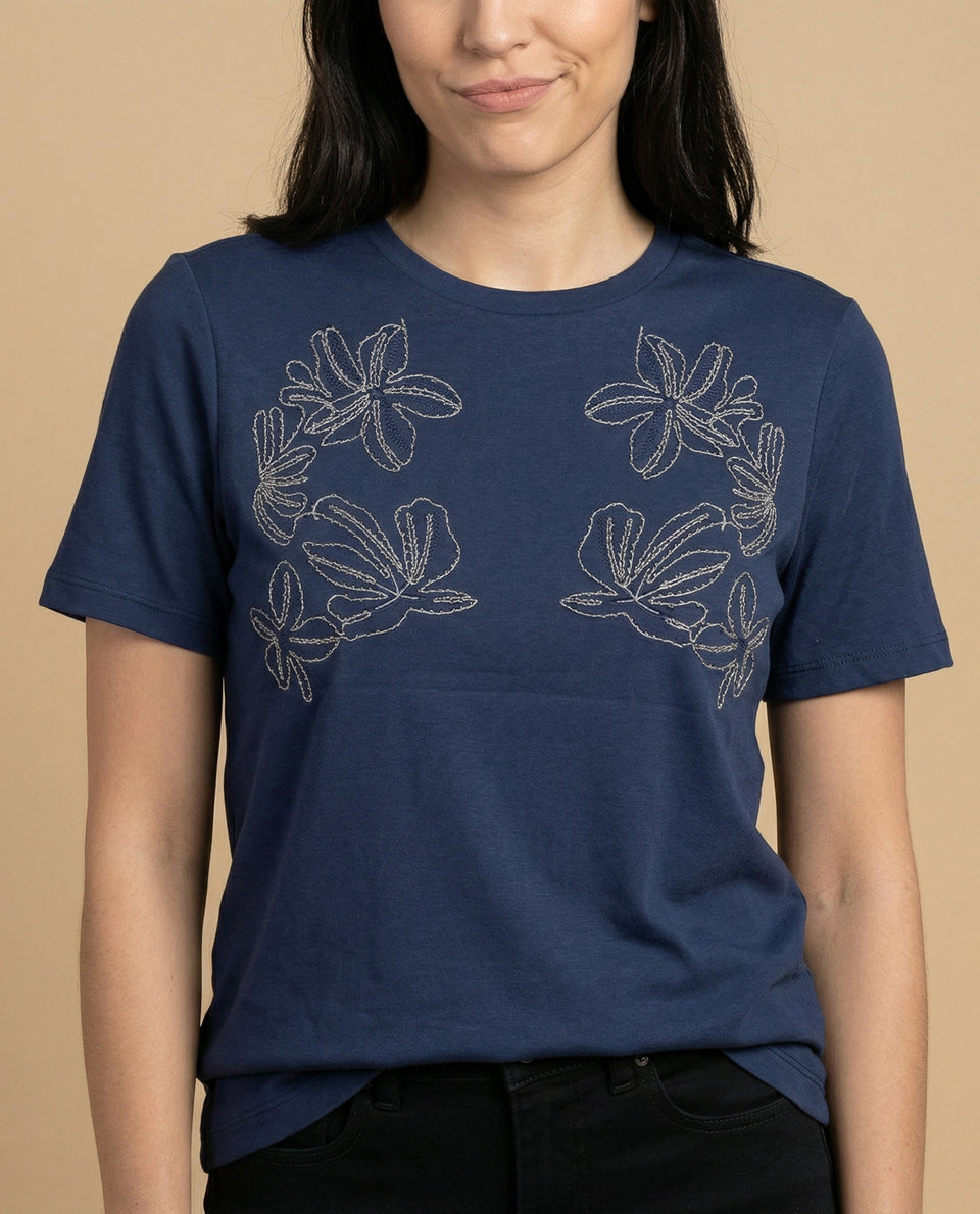 Camiseta cuello redondo manga corta básica - Azul 34_905H007_AZU193933_3
