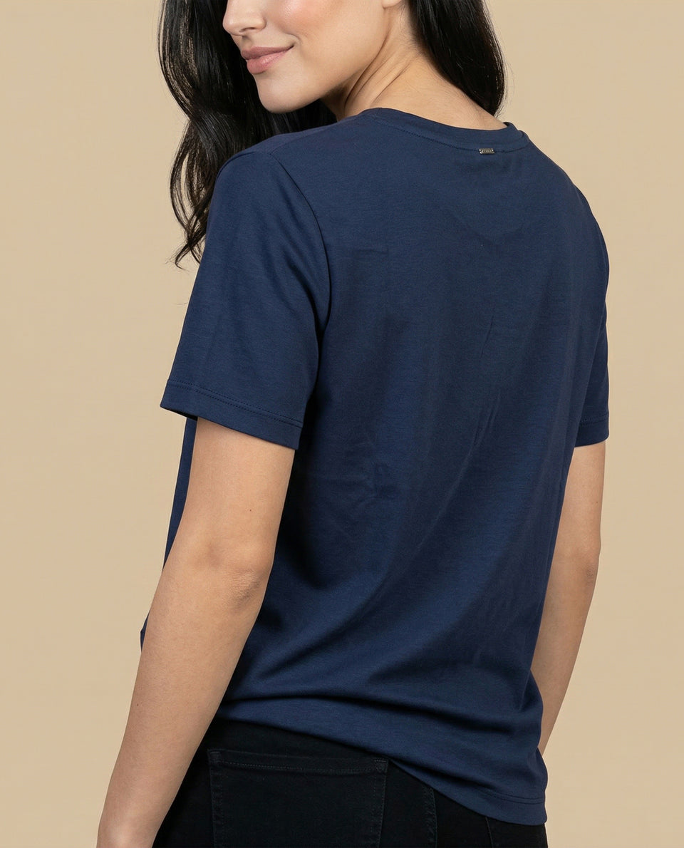 Camiseta cuello redondo manga corta básica - Azul 34_905H007_AZU193933_6