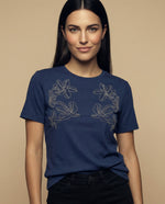 Camiseta cuello redondo manga corta básica - Azul