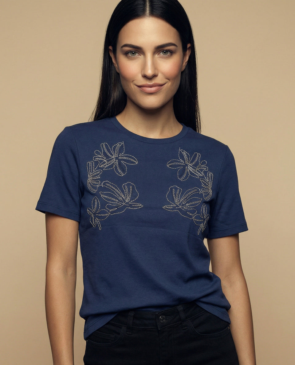 Camiseta cuello redondo manga corta básica - Azul 34_905H007_AZU193933_7