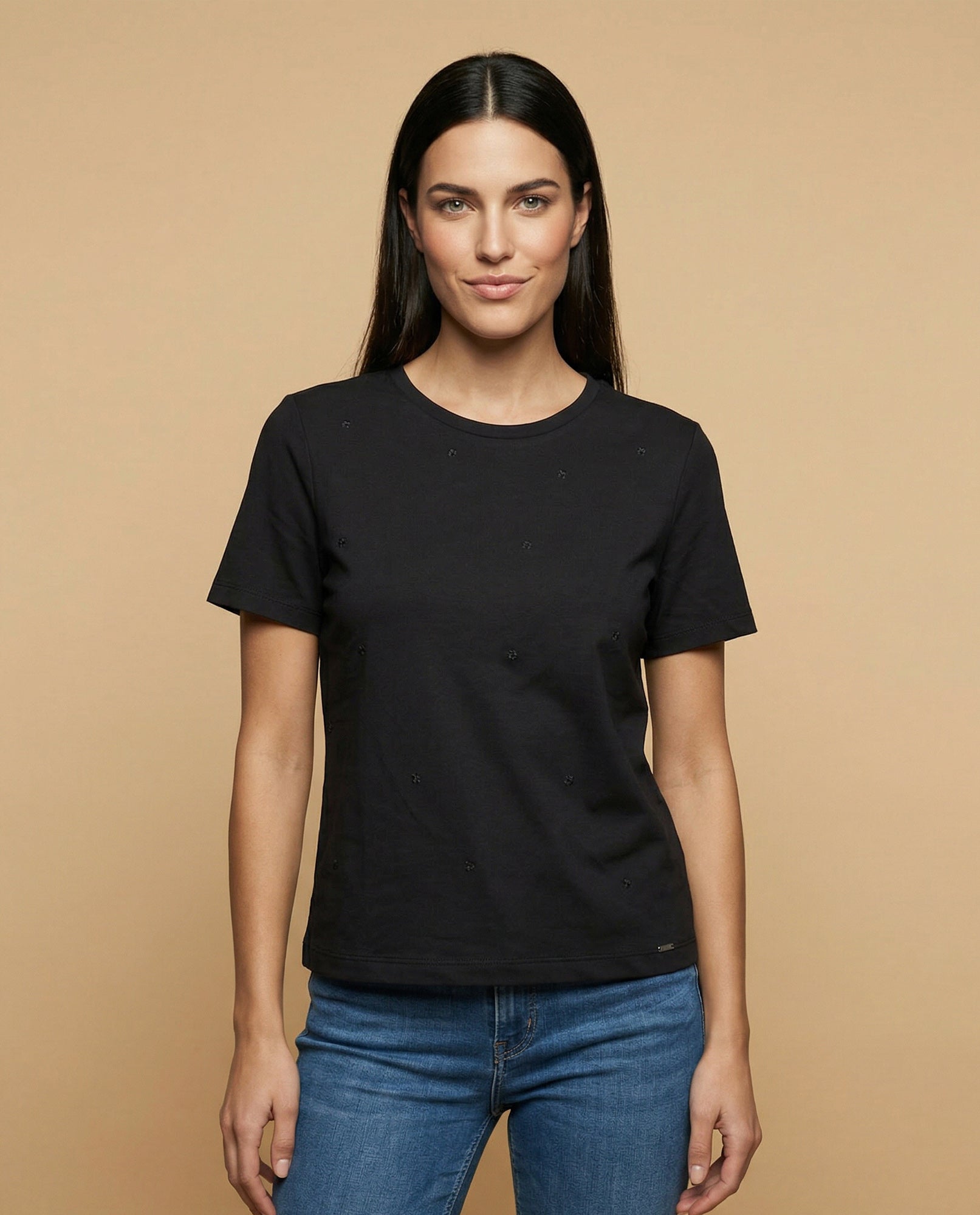 Camiseta básica cuello redondo manga corta - Negro 34_905H008_NEG190303_0