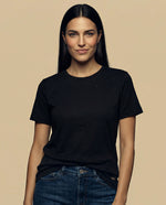 Camiseta básica cuello redondo manga corta - Negro