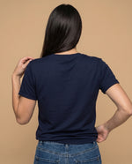 Camiseta manga corta bordada roja - Azul 34_905H010_AZU193933_4