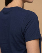 Camiseta manga corta bordada roja - Azul 34_905H010_AZU193933_6