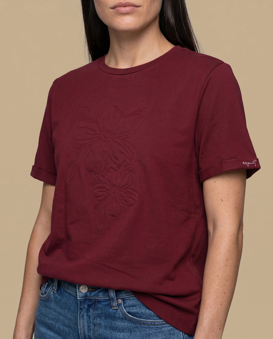 Camiseta manga corta bordada algodón - Morado 34_905H011_MOR191619_3