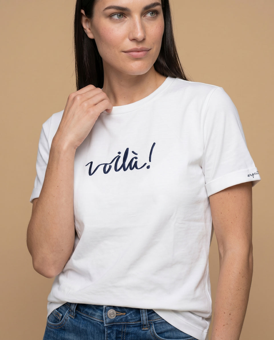 Camiseta manga corta bordado central - Crudo 34_905H015_CRU110602_3