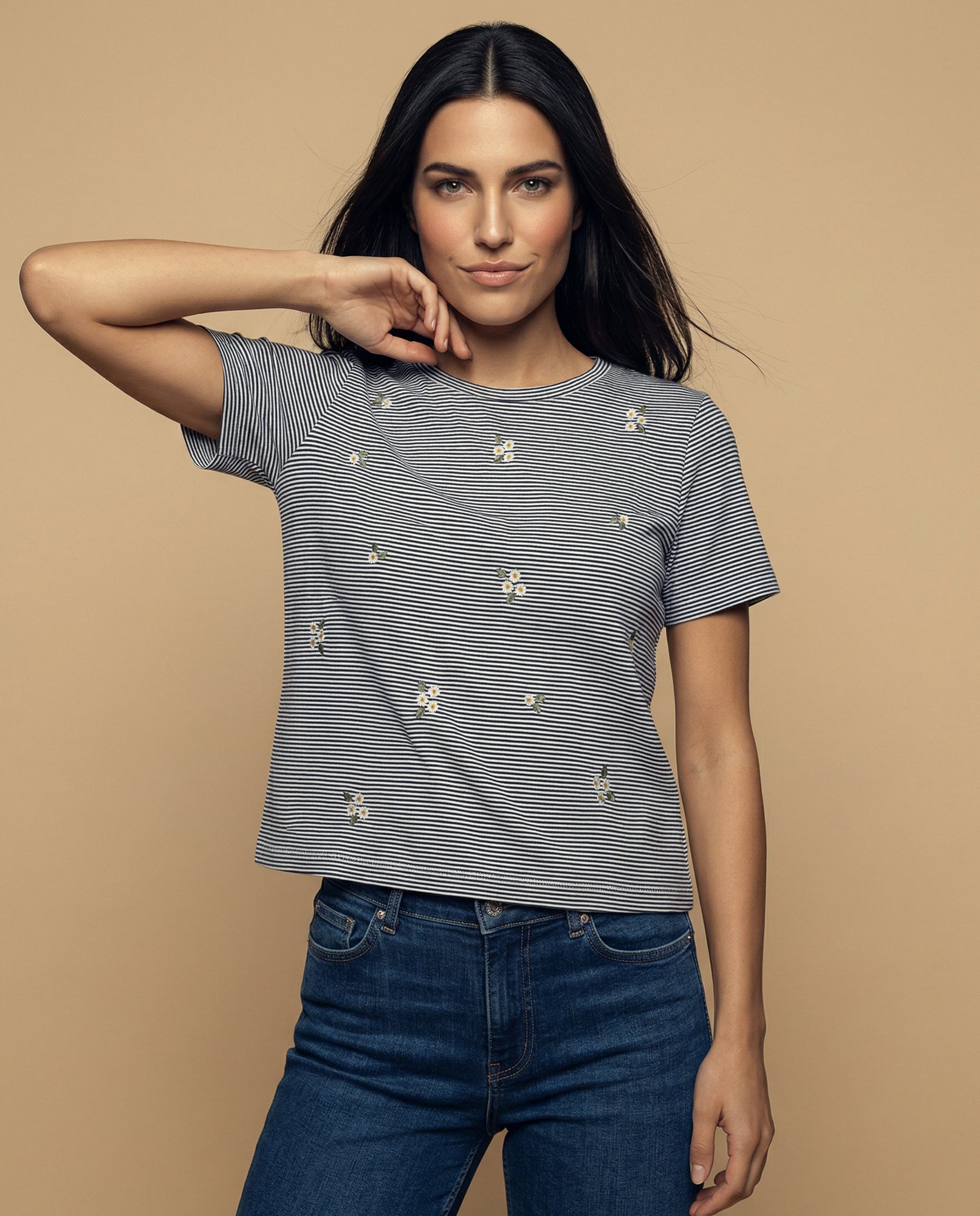 Camiseta bordada manga corta cuello redondo - Azul 34_905H022_AZU193933_0
