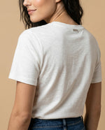 Camiseta manga corta con detalle bordado - Crudo