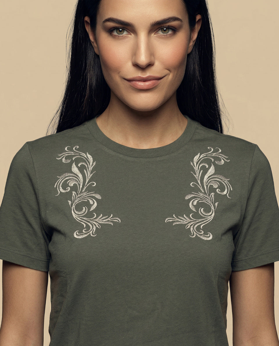 Camiseta bordada manga corta cuello redondo - Verde 34_905H026_VER190622_3