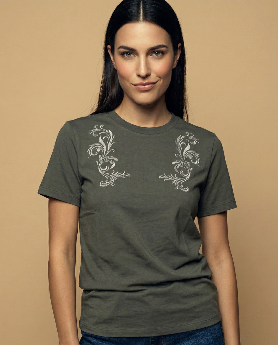 Camiseta bordada manga corta cuello redondo - Verde 34_905H026_VER190622_7