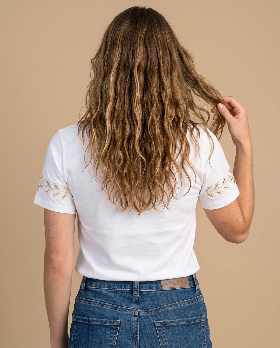 Camiseta manga corta bordado hojas - Crudo 34_905H031_CRU110602_4