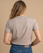 Camiseta manga corta bordado texto - Beige