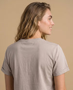 Camiseta manga corta bordado texto - Beige