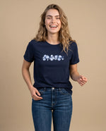 Camiseta manga corta bordada - Azul