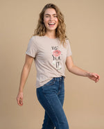 Camiseta manga corta estampada - Beige