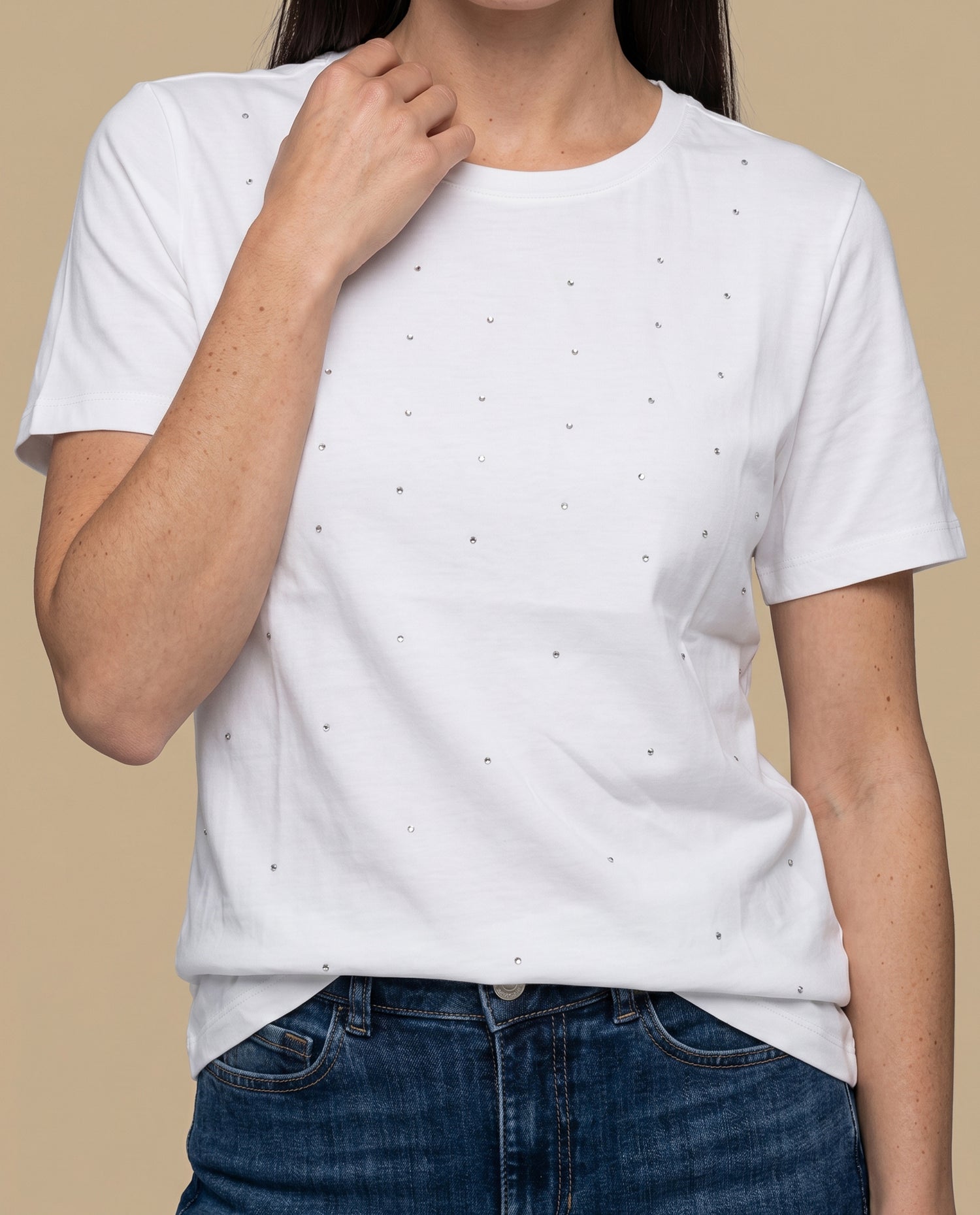 Camiseta Cuello Redondo Algodón - Crudo