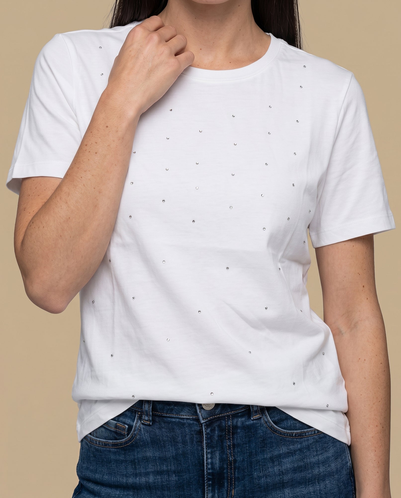 Camiseta Cuello Redondo Algodón - Crudo 34_909G307_CRU144500_3