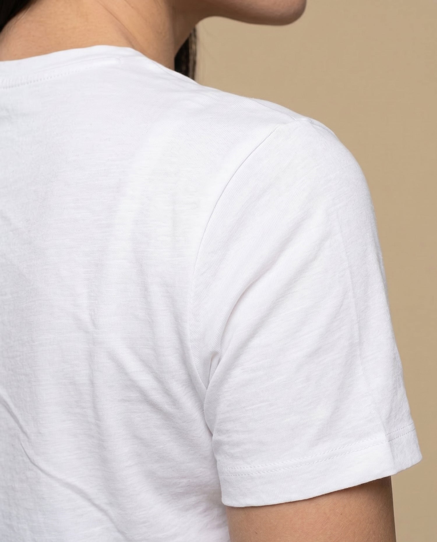 Camiseta Cuello Redondo Algodón - Crudo