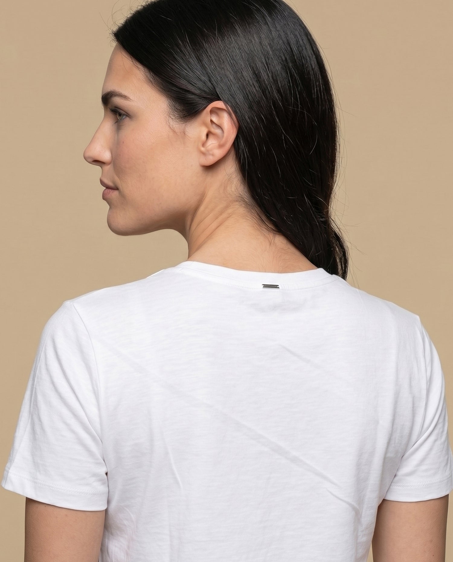 Camiseta Cuello Redondo Algodón - Crudo