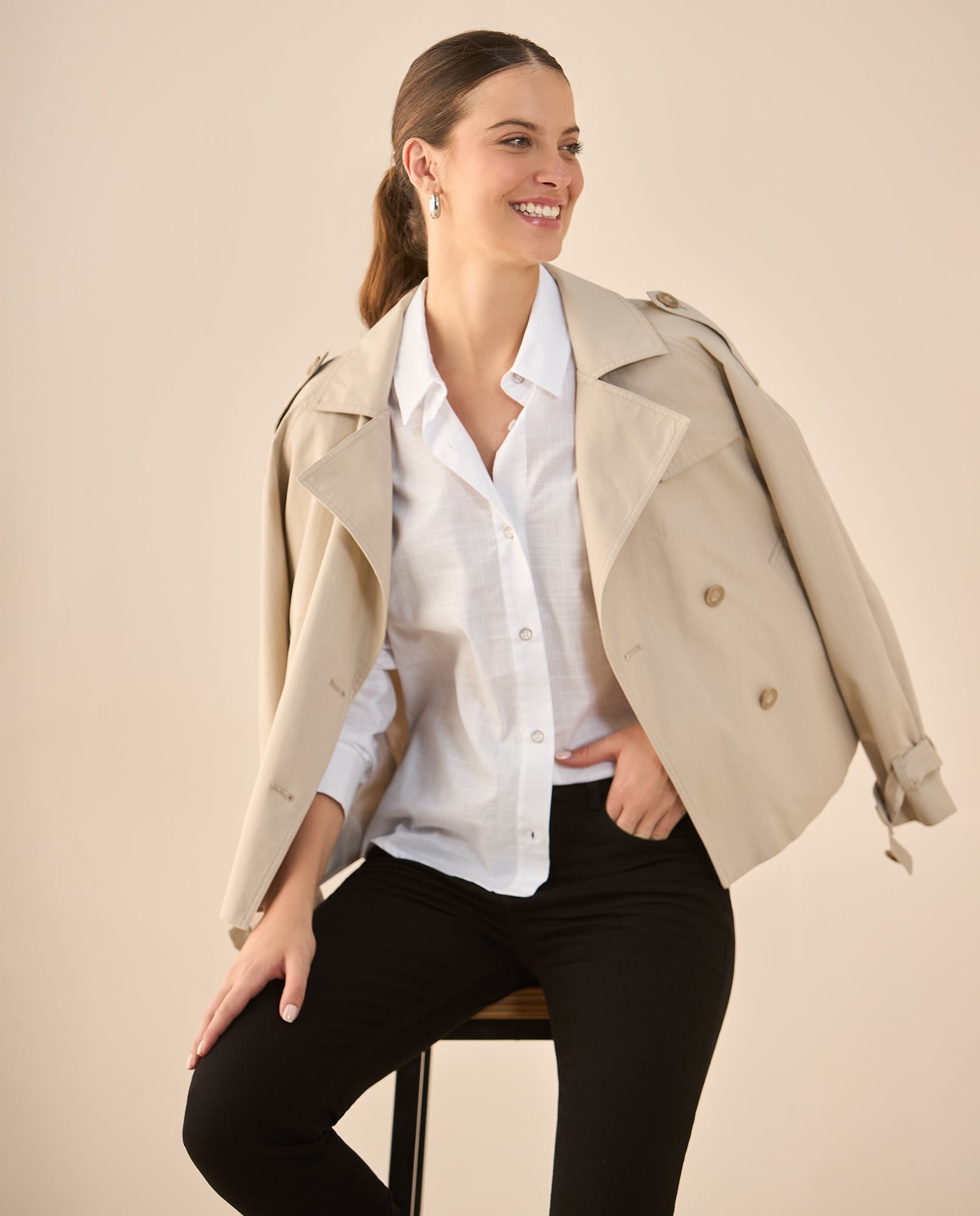 Camisa de diseño abierto para mujer - Blanco 34_912G300_BLA110601_0