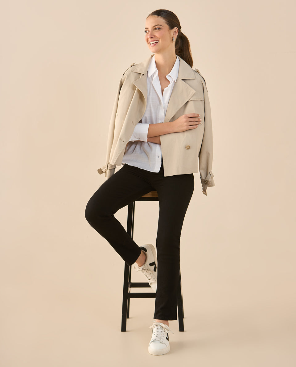 Camisa de diseño abierto para mujer - Blanco 34_912G300_BLA110601_6