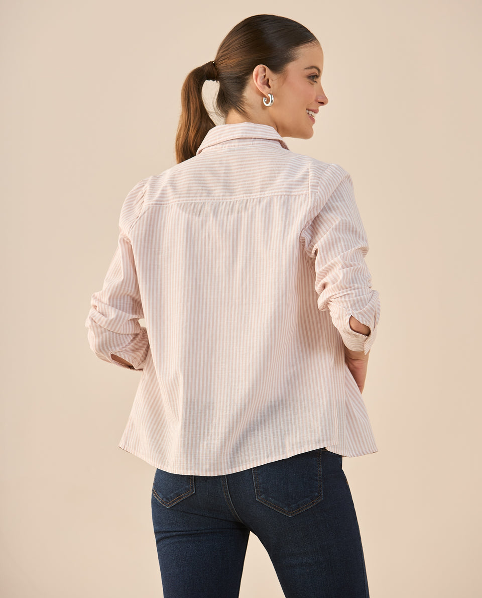 Camisa de diseño abierto para mujer - Rosa 34_912G300_ROS111306_6
