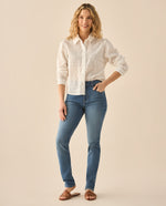 Camisa con detalles desagujados para mujer - Blanco