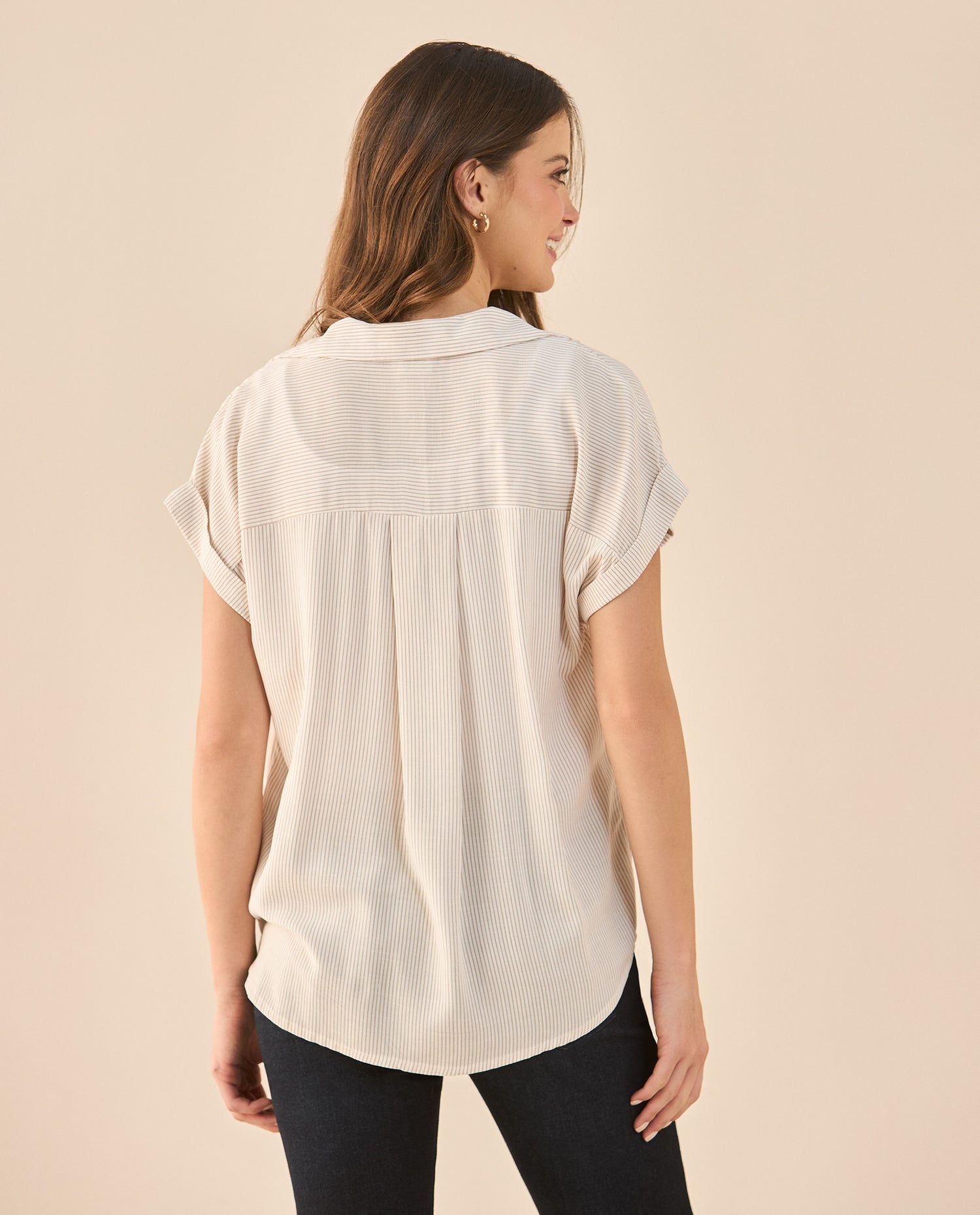 Camisa a rayas para mujer - Rosa