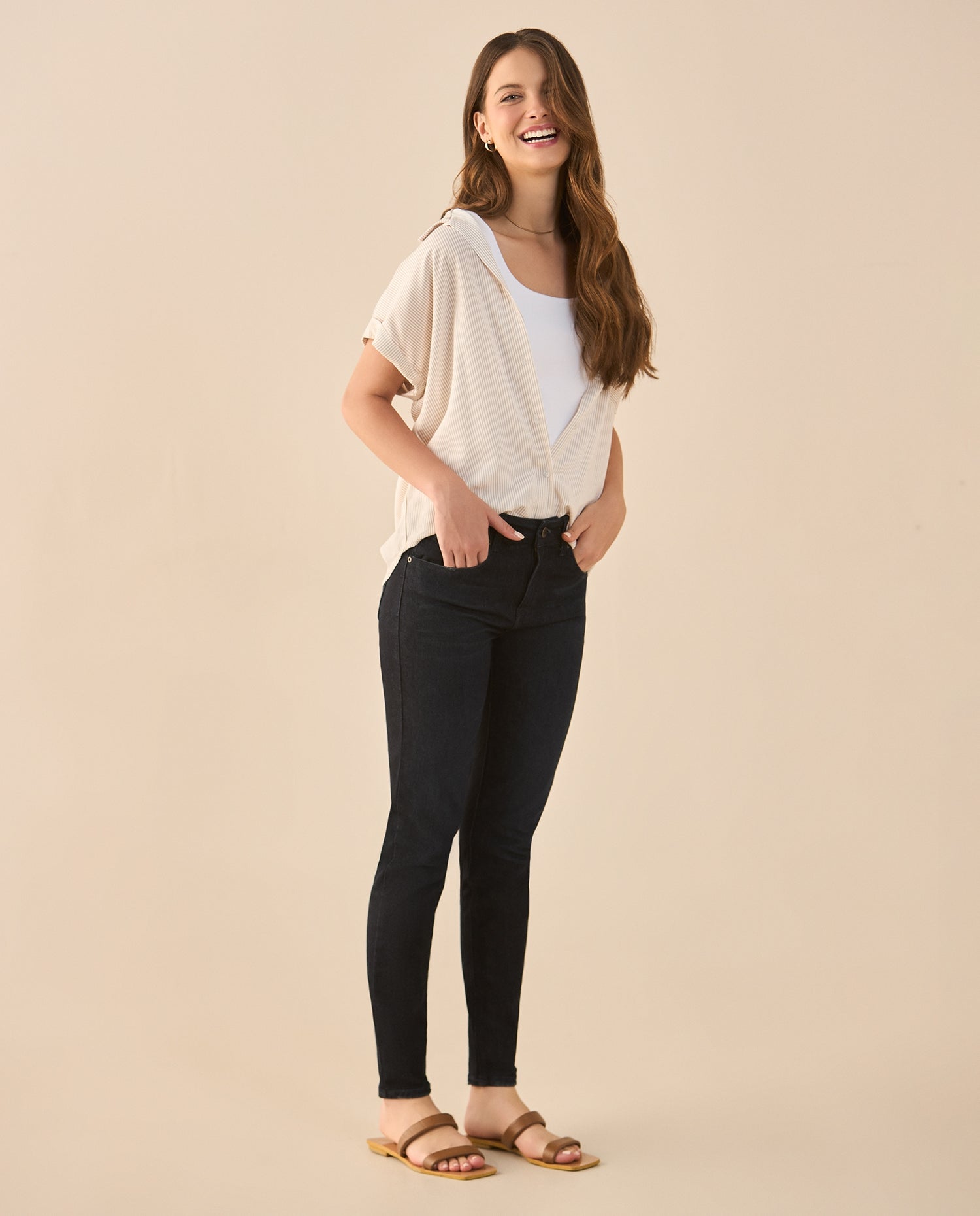 Camisa a rayas para mujer - Rosa