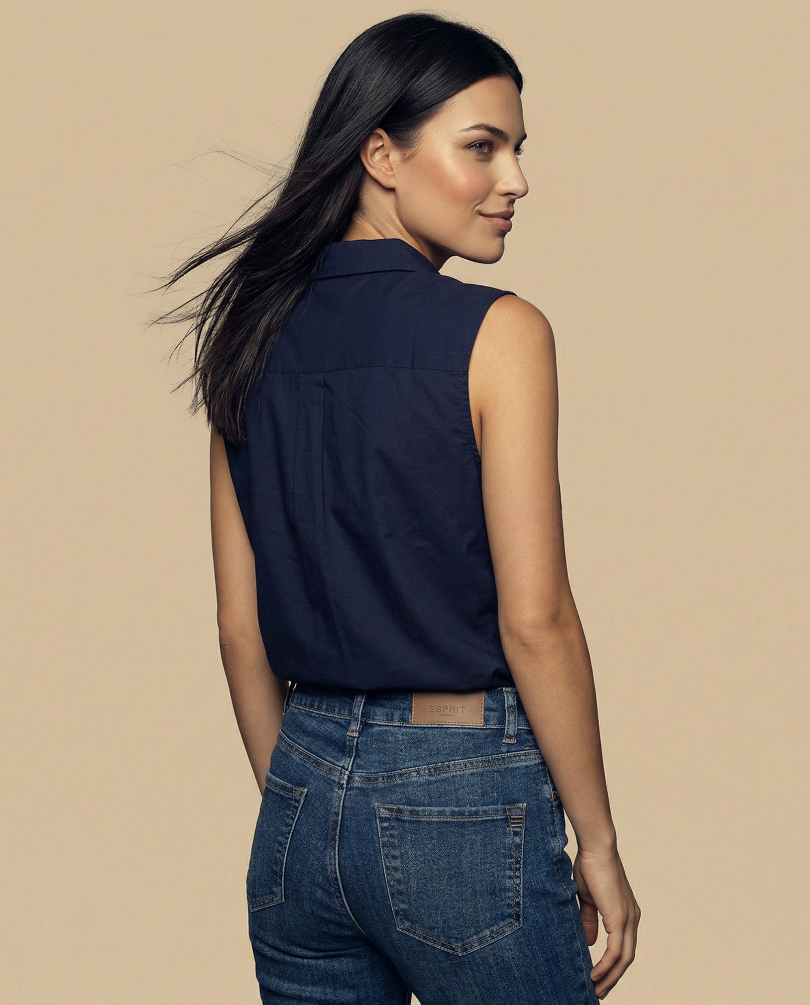 Camisa manga corta cuello camisero en algodón - Azul 34_912H000_AZU193831_4