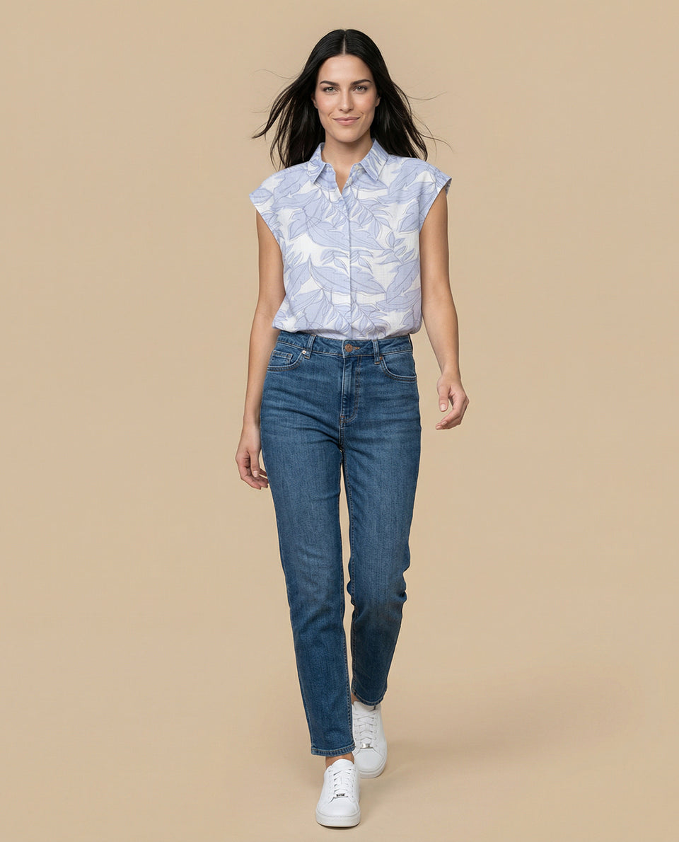 Camisa manga corta cuello camisero en algodón - Crudo 34_912H000_CRU110605_5